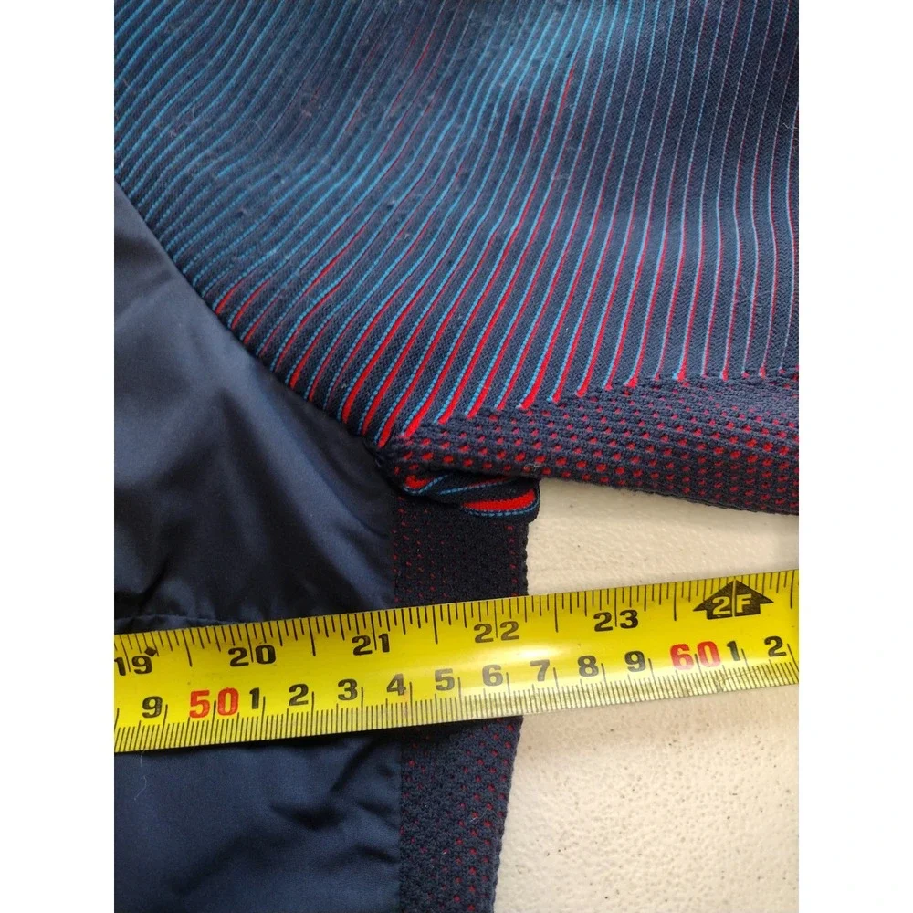 Nike Mens XL Full Zip Track Jacket Navy Blue Red Knit Sleeves Mock Neck